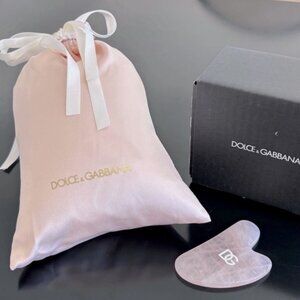 Dolce & Gabbana Rose Quartz Gua Sha with Satin Pouch NEW
